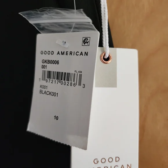 NWT Good American Black "Scuba Knit" Wide Leg Trousers Size 10/30 Style# GKB0006 - Picture 2 of 12